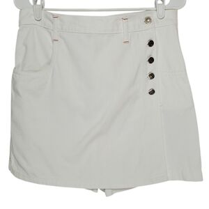 7127 * No Boundaries Side Button Skort White Denim Size 9/10 Vintage Y2K